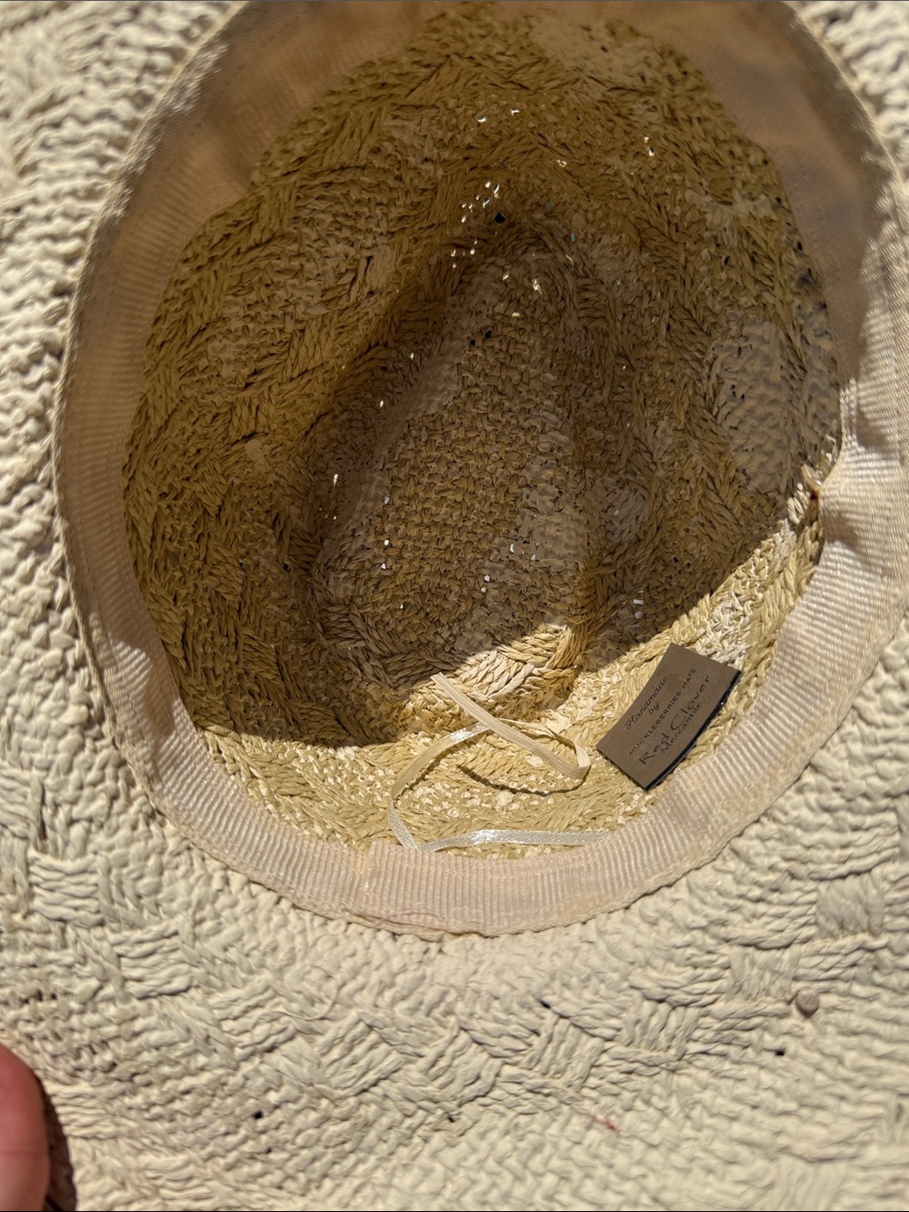 Custom straw cowboy hat w Peacock,feathers leather ,vintage cloth, card sheriff - Picture 16 of 17